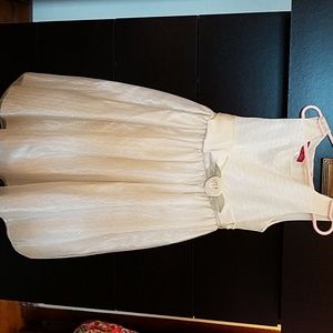 Girls cream colored glitter dress